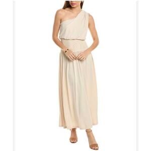 WeWoreWhat One Shoulder Maxi Dress Wood Ash Cream Stretch NWT Medium